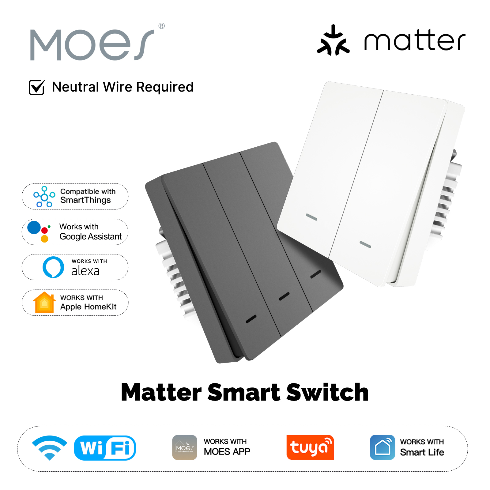 MOES Matter Tuya WiFi bouton l - Smart Accessories avis et prix